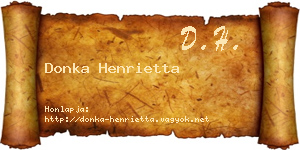 Donka Henrietta névjegykártya