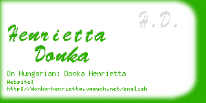 henrietta donka business card